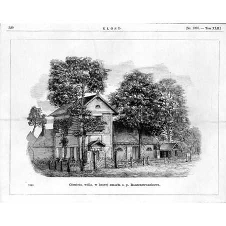 "Cienista, willa, w któréj zmarła ś. p. Rautenstrauchowa. 7145"