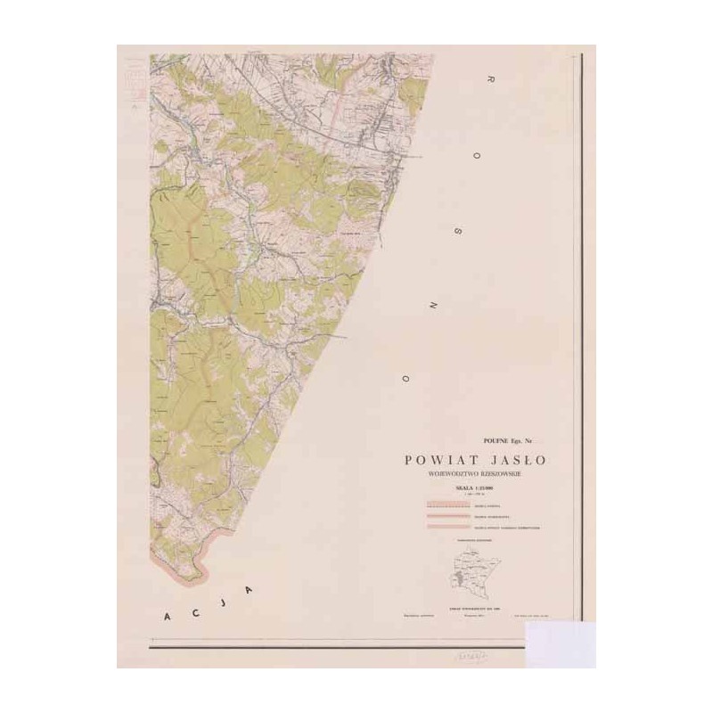 Powiat Jasło. Województwo rzeszowskie. Skala 1:25 000 (mapa w 8 arkuszach 1964)