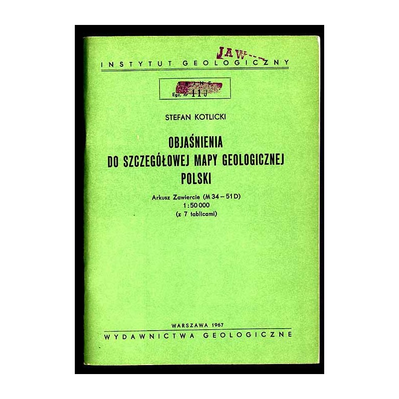 Objaśnienia do szczegółowej mapy geologicznej Polski. Arkusz Zawiercie (M 34 - 51 D) 1:50.000