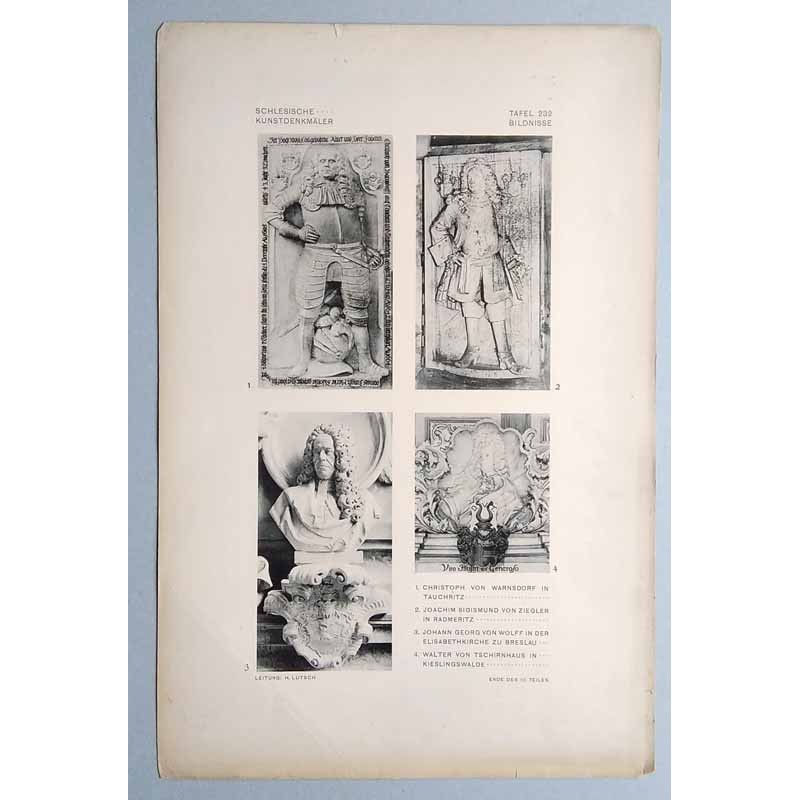 Bilderwerk schlesischer Kunstdenkmäler. Mappe III: Innere Ausstattung. Bildnisse in Stein und Erz. Tafel 232.1: Tauchritz [Niemc