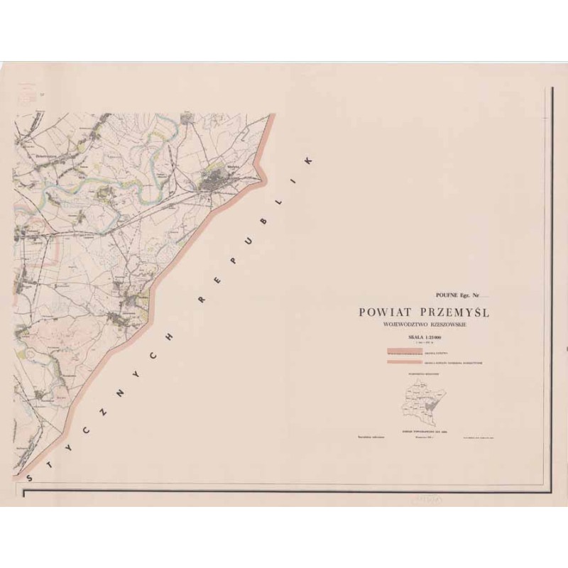 Powiat Przemyśl. Województwo rzeszowskie. Skala 1:25 000 (mapa w 8 arkuszach 1963)