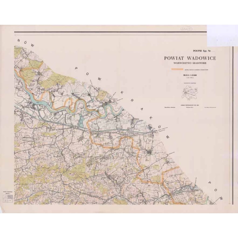 Powiat Wadowice. Województwo krakowskie. Skala 1:25 000 (mapa w 4 arkuszach 1961)