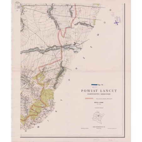 Powiat Łańcut. Województwo rzeszowskie. Skala 1:25 000 (mapa w 4 arkuszach 1962)