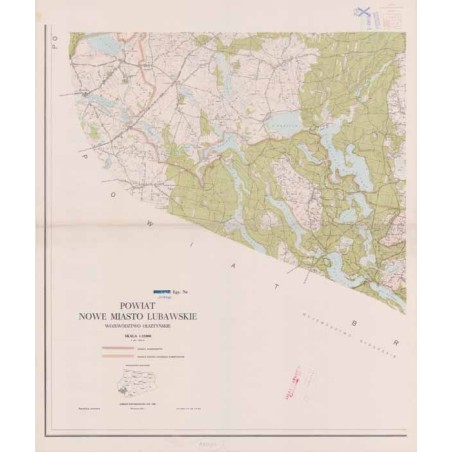 Powiat Nowe Miasto Lubawskie. Województwo olsztyńskie. Skala 1:25 000 (mapa w 6 arkuszach 1964)