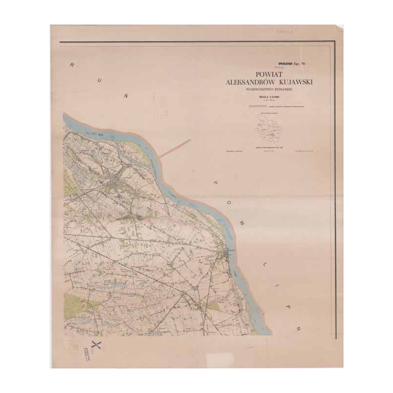 Powiat Aleksandrów Kujawski. Województwo bydgoskie. Skala 1:25 000 (mapa w 4 arkuszach 1962)