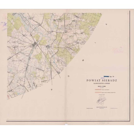 Powiat Sieradz [+ Powiat Zduńska Wola]. Województwo łódzkie. Skala 1:25 000 (mapa w 9 arkuszach 1962)