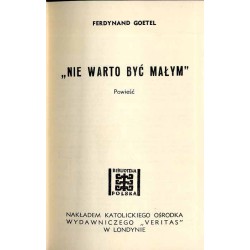 Nie warto być małym. Powieść