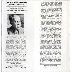 Nie warto być małym. Powieść