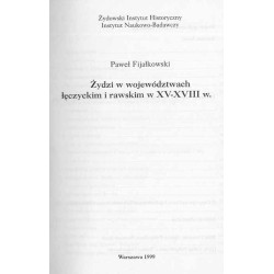 Żydzi w województwach łęczyckim i rawskim w XV-XVIII w