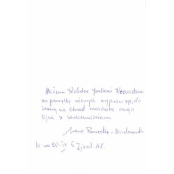 W życiu i w legendzie / dedykacja autorki