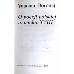 O poezji polskiej w wieku XVIII