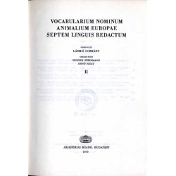 Vocabularium nominum animalium Europae septem linguis redactum. T. 1-2 w 2 woluminach