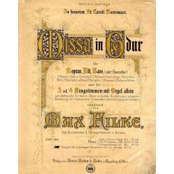 Missa in Gdur für Sopran, Alt, Bass, (oder Frauenchor), 2 Violinen, Cello e Contrabass, 2 Hörner & Orgel obligat, Tenor, Viola,
