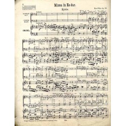 Missa in Gs für Sopran, Alt, Tenor u. Bass, 2 Violinen, Viola, Cello, Contrabass, 2 Clarinetten, 2 Hörner, Orgel, obligat, 2 Fag