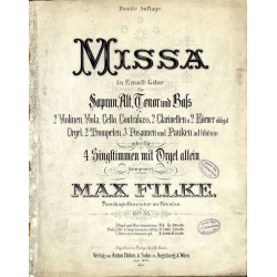 Missa in Emoll-Gdur für Sopran, Alt, Tenor und Bass, 2 Violinen, Viola, Cello, Contrabass, 2 Clarinetten u. 2 Hörner obligat, Or