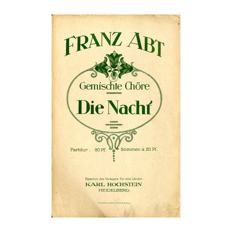 Die Nacht (W. Floto) / Die Nacht. Gemischte Chöre