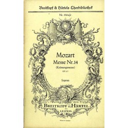 Mozart. Messe Nr. 14 (Krönungsmesse). KV 317. 4 woluminy: Baß Tenor Alt Sopran