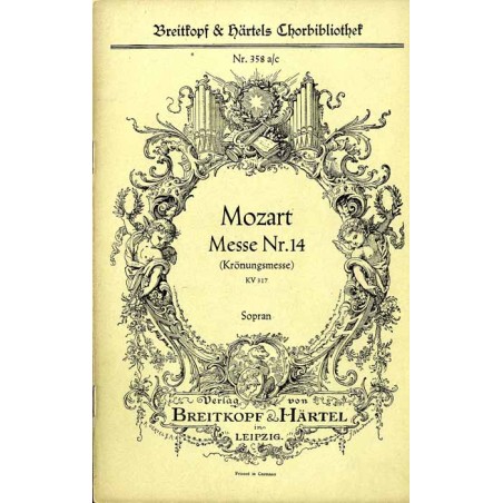 Mozart. Messe Nr. 14 (Krönungsmesse). KV 317. 4 woluminy: Baß Tenor Alt Sopran