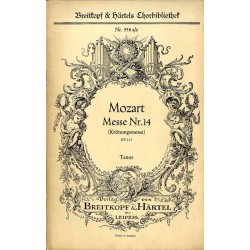 Mozart. Messe Nr. 14 (Krönungsmesse). KV 317. 4 woluminy: Baß Tenor Alt Sopran