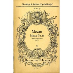 Mozart. Messe Nr. 14 (Krönungsmesse). KV 317. 4 woluminy: Baß Tenor Alt Sopran