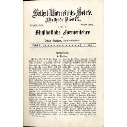 Das Konservatorium. Schule der gesamten Musiktheorie: [1] Selbst-Unterrichts-Briefe. Methode-Rustin. Musikalische Formenlehre [