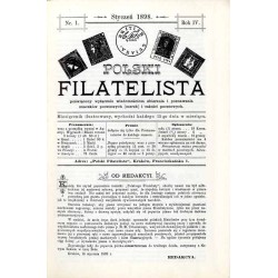 Polski Filatelista poświęcony wyłącznie wiadomościom zbierania i poznawania znaczków pocztowych (marek) i całości pocztowych. R.