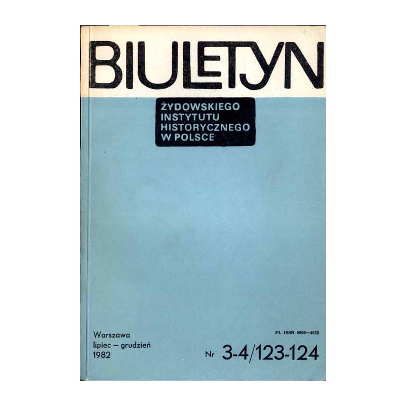 Biuletyn Żydowskiego Instytutu Historycznego w Polsce. 1982. Nr 3-4 (123-124) (Październik - Grudzień 1982) / Majer Bałaban - wy