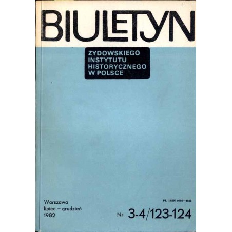 Biuletyn Żydowskiego Instytutu Historycznego w Polsce. 1982. Nr 3-4 (123-124) (Październik - Grudzień 1982) / Majer Bałaban - wy