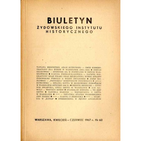 Biuletyn Żydowskiego Instytutu Historycznego. 1967. Nr 62 (Kwiecień - Czerwiec 1967) / Obóz koncentracyjny dla Żydów w Warszawie