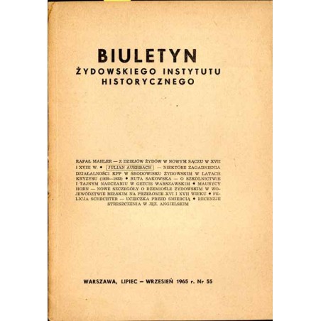 Biuletyn Żydowskiego Instytutu Historycznego. 1965. Nr 55 (Lipiec - Wrzesień 1965) / Z dziejów Żydów w Nowym Sączu w XVII i XVII