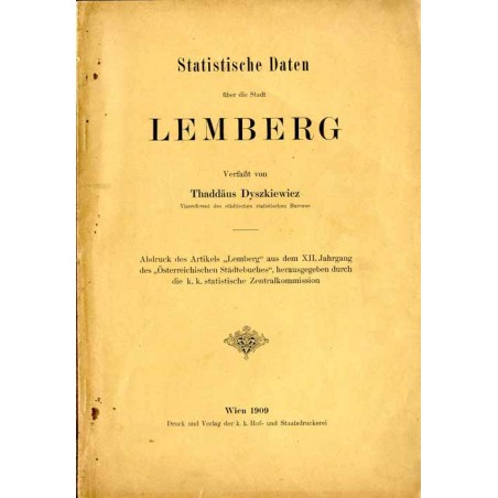 Statistische Daten über die Stadt Lemberg / Dane statystyczne o mieście Lwowie