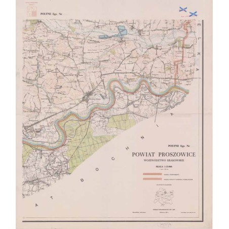 Powiat Proszowice. Województwo krakowskie. Skala 1:25 000 (mapa w 4 arkuszach 1963)