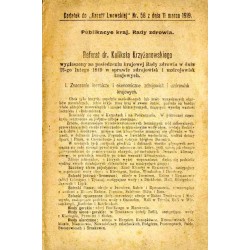 Referat dr. Kaliksta Krzyżanowskiego wygłoszony na posiedzeniu krajowej Rady zdrowia w dniu 22-go lutego 1919 w sprawie zdrojowi