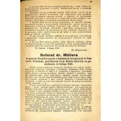 Referat dr. Kaliksta Krzyżanowskiego wygłoszony na posiedzeniu krajowej Rady zdrowia w dniu 22-go lutego 1919 w sprawie zdrojowi