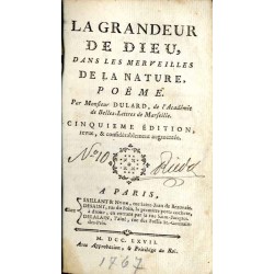 La grandeur de Dieu dans les merveilles de la nature. Poëme Cinquième édition revue et considérablement augmentée