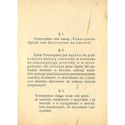 Statut Towarzystwa Opieki nad Zwierzętami we Lwowie