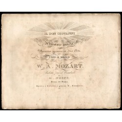 Il Don Giovanni o sia: Il disoluto punito. Dramma giocoso in duo Atti posto in musica W. A. Mozart. Ridotto per il Cembalo da G.