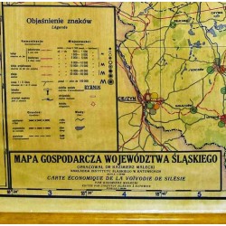 Mapa gospodarcza województwa śląskiego  Carte économique de la Voïvodie de Silésie. Skala 1:100.000