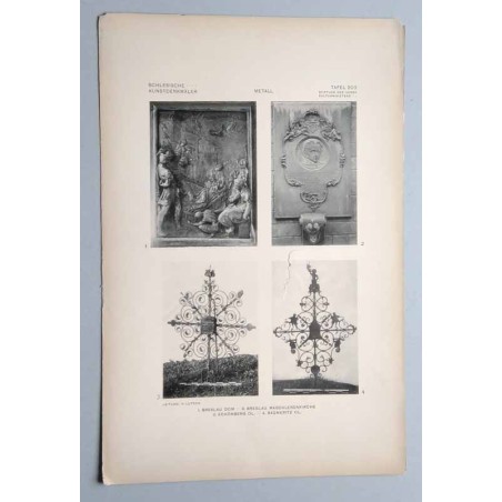 Bilderwerk schlesischer Kunstdenkmäler. Mappe III: Innere Ausstattung. Metall. Tafel 203: Breslau [Wrocław]. 1: Dom. Bronzetafel
