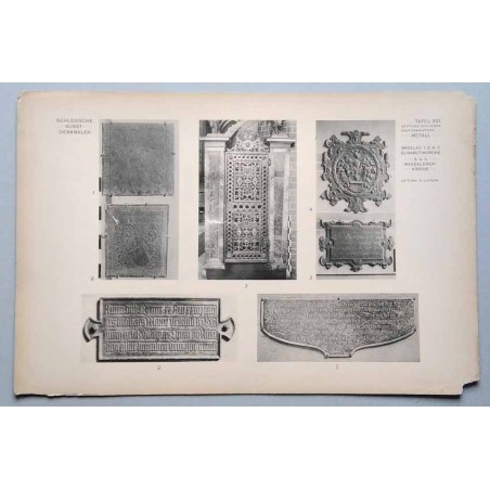 Bilderwerk schlesischer Kunstdenkmäler. Mappe III: Innere Ausstattung. Metall. Tafel 201: Breslau [Wrocław]. 1-2: Elisabethkirch