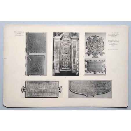 Bilderwerk schlesischer Kunstdenkmäler. Mappe III: Innere Ausstattung. Metall. Tafel 201: Breslau [Wrocław]. 1-2: Elisabethkirch