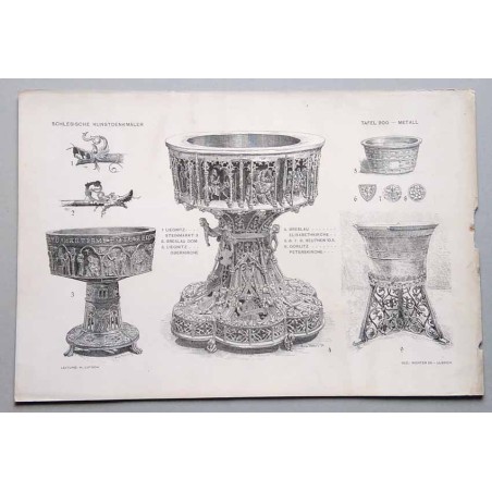 Bilderwerk schlesischer Kunstdenkmäler. Mappe III: Innere Ausstattung. Metall. Tafel 200.1: Liegnitz [Legnica]. Kupferne Wassers