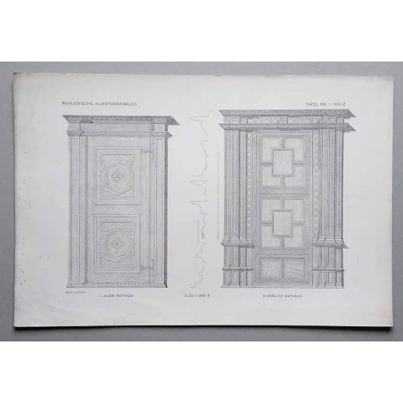 Bilderwerk schlesischer Kunstdenkmäler. Mappe III: Innere Ausstattung. Holz. Tafel 195.1-3: Jauer [Jawor] und Görlitz [Niemcy].