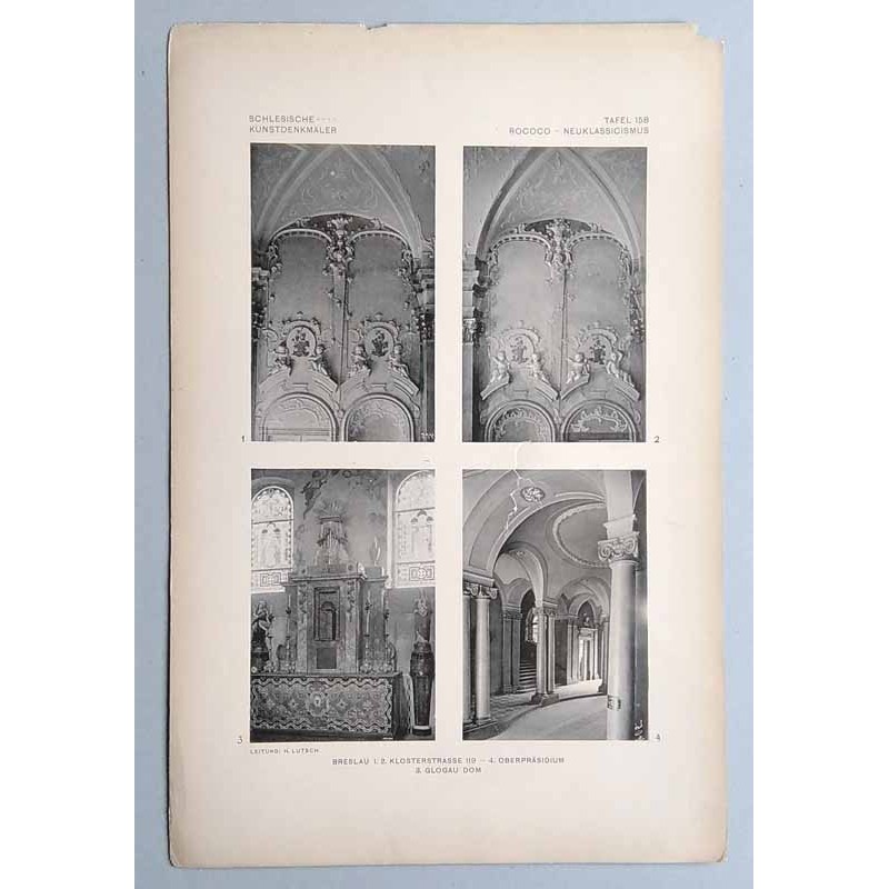 Bilderwerk schlesischer Kunstdenkmäler. Mappe III: Fortsetzung des Barockstils und seine Ausläufer. Rococo-Neuklassicismus. Tafe