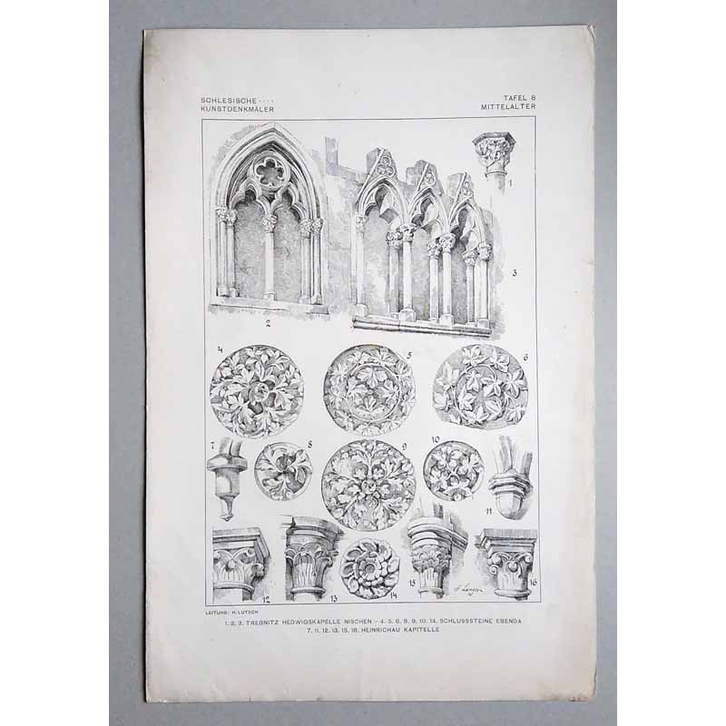 Bilderwerk schlesischer Kunstdenkmäler. Mappe I: Mittelalter. Tafel 8.1: Trebnitz [Trzebnica]. K. Pfarrkirche. Hedwigskapelle. L