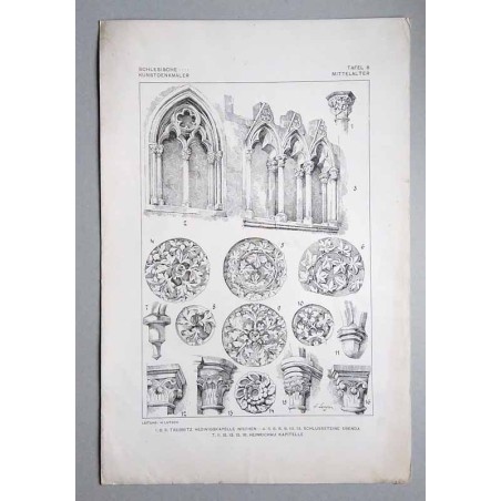 Bilderwerk schlesischer Kunstdenkmäler. Mappe I: Mittelalter. Tafel 8.1: Trebnitz [Trzebnica]. K. Pfarrkirche. Hedwigskapelle. L