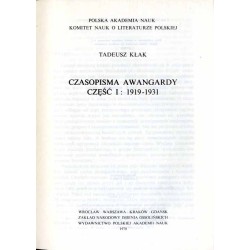 Czasopisma awangardy. Cz.1: 1919-1931 Cz.2: 1931-1939. 2 vol.