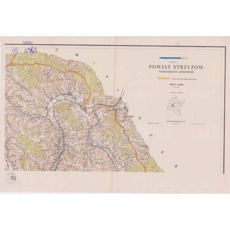 Powiat Strzyżów. Województwo rzeszowskie. Skala 1:25 000 (mapa w 4 arkuszach 1960)