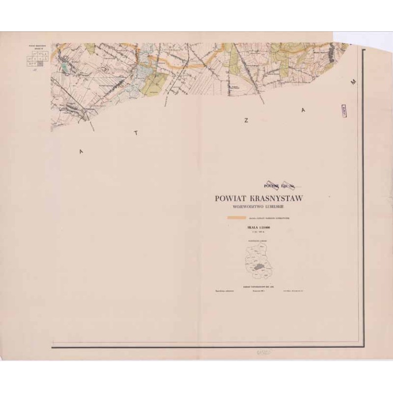 Powiat Krasnystaw. Województwo lubelskie. Skala 1:25 000 (mapa w 10 arkuszach 1961)