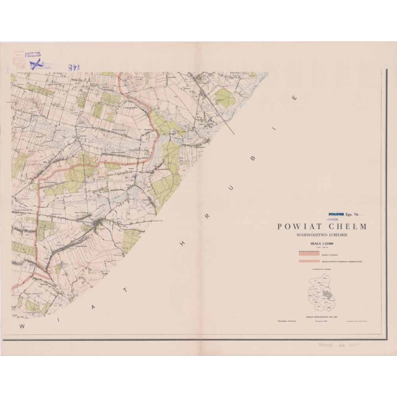 Powiat Chełm. Województwo lubelskie. Skala 1:25 000 (mapa w 11 arkuszach 1963)